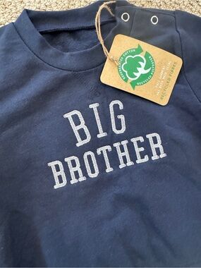 Kids Navy 'Big Brother' Crewneck Sweatshirt